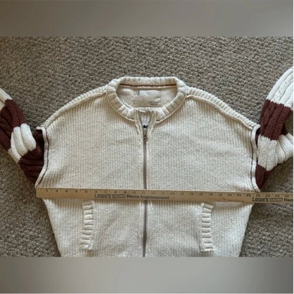 Anthropologie pilcro Tiger cable knit icon zip up sweater size XS - Picture 8 of 11